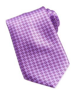 Mens Floral Medallion Pattern Silk Tie, Purple   Stefano Ricci   Purple 1
