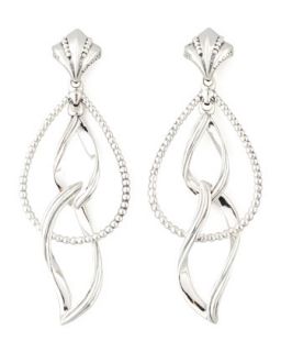 Sterling Silver Double Marquise Earrings   Lagos   Silver