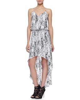 Womens Jamie High Low Splatter Print Maxi Dress, Black Pattern   Parker   Blk