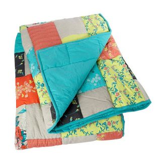 Butterfly Home by Matthew Williamson Turquoise padded patchwork throw