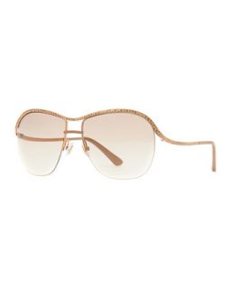 Jess Leather Trim Sunglasses, Gold/Copper   Jimmy Choo   Orange