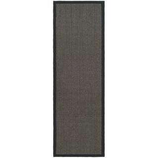 Hand woven Serenity Charcoal Grey Sisal Rug (2 6 X 12)