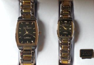 Charles Raymond His & Hers Designer Silver & Gold Watch Set with Silver Face 