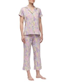Womens Paisley Print Short Sleeve Pajamas, Lilac   Bedhead   Lilac (X LARGE/14 