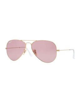 Mens Original Aviator Sunglasses, Gold/Pink   Ray Ban   Shiny gold