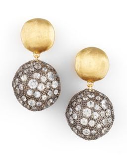 Africa Gold Pave Sapphire Double Drop Earrings   Marco Bicego   Sapphire