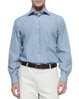 Mens Awning Stripe Button Down Shirt, Multi   Peter Millar   Multi (LARGE)