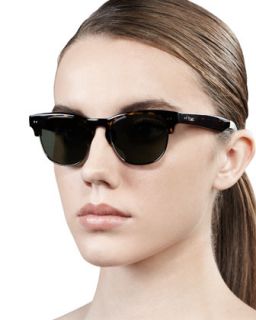 Lobamba Semi Round Sunglasses, Brown   TOMS Eyewear   Brown/White/Blue