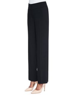 Eco Tropical Suiting Wide Leg Trousers, Womens   Eileen Fisher   Black (20W)