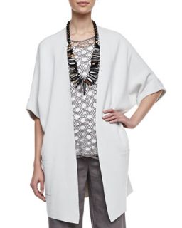 Womens Silk Cotton Interlock Jacket, Petite   Eileen Fisher   Bone (PM (10/12))