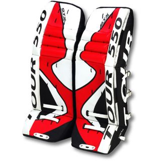 Tour TR 550 Senior Hockey Goalie Pads   Size 32 Inches, Red/black/white