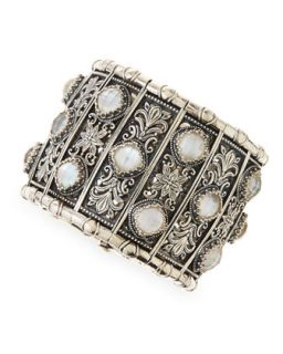 Aura Silver & Mother of Pearl Cuff   Konstantino   White/Silver