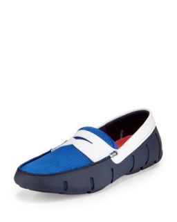 Mens Tricolor Mesh/Rubber Penny Loafer, Navy   Swims   Multicolored (11)