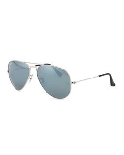 Original Aviator Sunglasses, Silver Mirror   Ray Ban   Silver