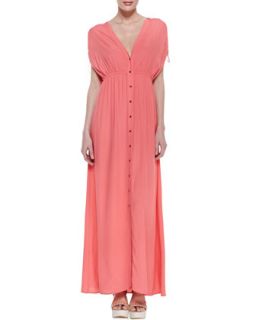 Womens Button Front Empire Maxi Dress   12th Street by Cynthia Vincent   Glow
