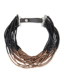 Black Agate & Copper Beaded Choker Necklace   Brunello Cucinelli   Black gold