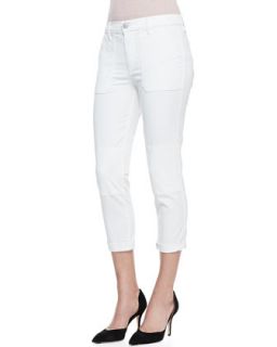Womens Military Rolled Trousers, White   Vince   White (31)