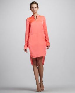 Womens Margaret Zip Shirtdress   J Brand Ready to Wear   Coral (X SMALL/0)