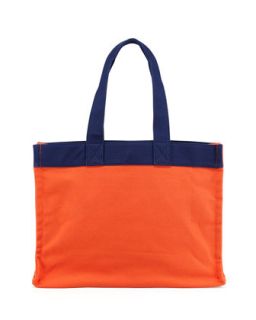 Village Canvas Tote Bag, Orange/Navy   Toss