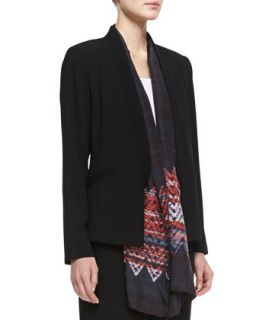 Womens Tropical Suiting Open Jacket, Petite   Eileen Fisher   Black (8P)