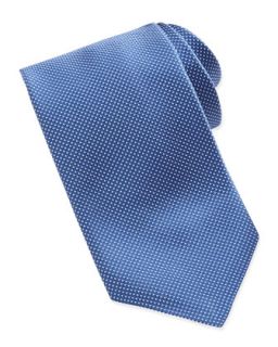 Mens Tonal Stitched Silk Tie, Blue   Brioni   Blue