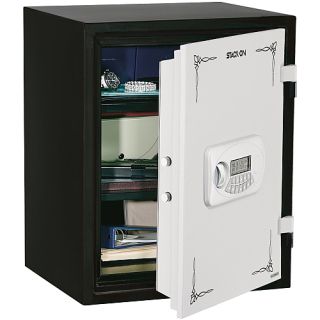 Stack on Fire Resistent Personal Safe   Electronic Lock w/Key Lock Back Up  