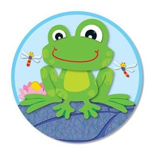 SCBCD 188041 16   FUNKY FROG TWO SIDED DECORATION pack of 16  Themed Classroom Displays And Decoration 