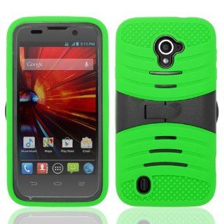 For ZTE Majesty Z796c / ZTE Source N9511 (StraightTalk/Cricket) UCASE Cover w/ Kickstand w/ Screen Protector   Neon Green UCASE Cell Phones & Accessories