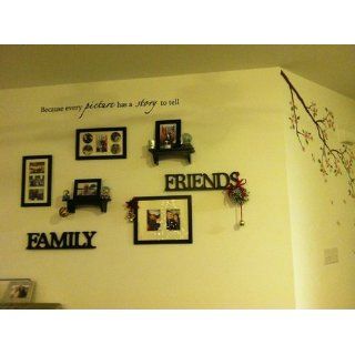 BECAUSE EVERY PICTURE HAS A STORY TO TELL Vinyl wall quotes family lettering  Home Decor Products
