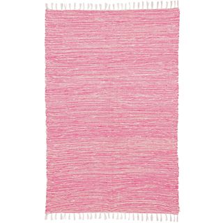 Pink Reversible Chenille Flat Weave Area Rug (9 X 12)