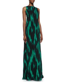 Womens Ikat Print Sleeveless Gown   Michael Kors   Emerald multi (4)