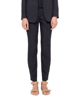 Womens Perforated Ankle Pants, Navy   Akris punto   Navy (4)