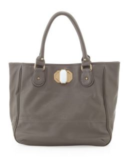 Rumi Faux Leather Tote, Gray   Deux Lux