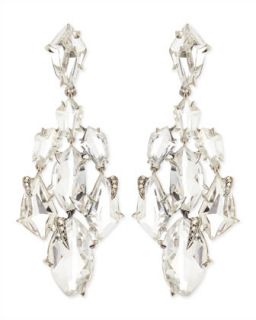 Clear Quartz & Claw Diamond Chandelier Earrings   Alexis Bittar Fine   Silver