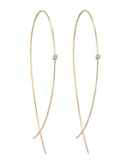 Large Upside Down Hoops with Diamonds   Lana   (LARGE )