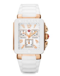 Park Jelly Bean Watch, White/Rose Golden   MICHELE   Rose gold