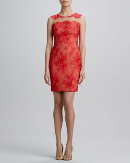 Womens Sleeveless Lace Cocktail Dress   Notte by Marchesa   Flame (14)