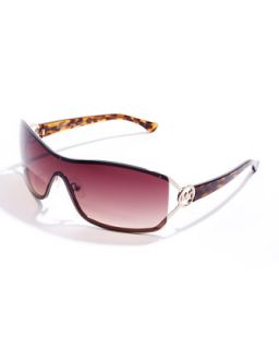 Verona Rimless Shield Sunglasses   Michael Kors   Gold/Brown