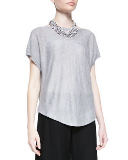 Womens Linen Delave Box Top   Eileen Fisher   Pewter (M (10/12))