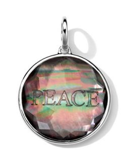 Sterling Silver Carved Intaglio PEACE Charm, Black Shell Doublet   Ippolita  