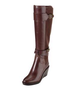 Patricia Leather Wedge Boot, Brown   Cole Haan   Chestnut (40.0B/10.0B)