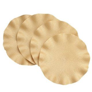 Benson Mills Ruffled Round Placemats, Yellow/Brown, Set of 4   Place Mats