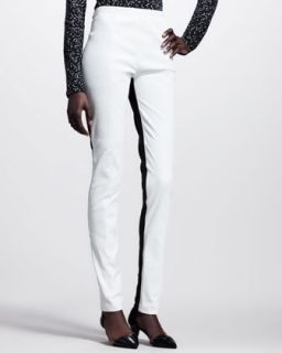 Womens Bicolor Leather High Waist Pants   Proenza Schouler   White/Black (4)