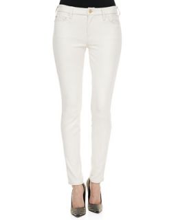 Womens Polished Twill Skinny Pants, Antique White   7 For All Mankind   Ant