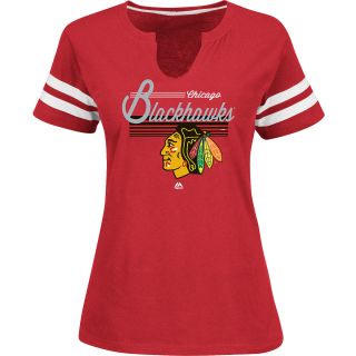 MAJESTIC ATHLETIC Womens Chicago Blackhawks Goal Cage Short Sleeve T Shirt  
