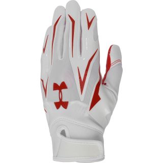 UNDER ARMOUR Youth F4 Football Receiver Gloves   Size Small, Red/white