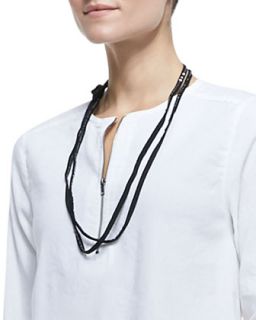 Sequined Rivulet Necklace, Black   Eileen Fisher   Black (ONE SIZE)