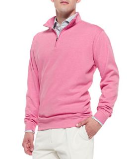 Mens Interlock 1/4 Zip Pullover Sweater, Pink   Peter Millar   Pink (XXL)