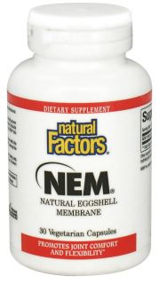 Natural Factors   NEM Natural Eggshell Membrane 500 mg.   30 Vegetarian Capsules
