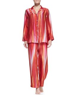 Hayworth Notch Collar Pajama Set, Womens   Natori   Azalea (1X (14 16))